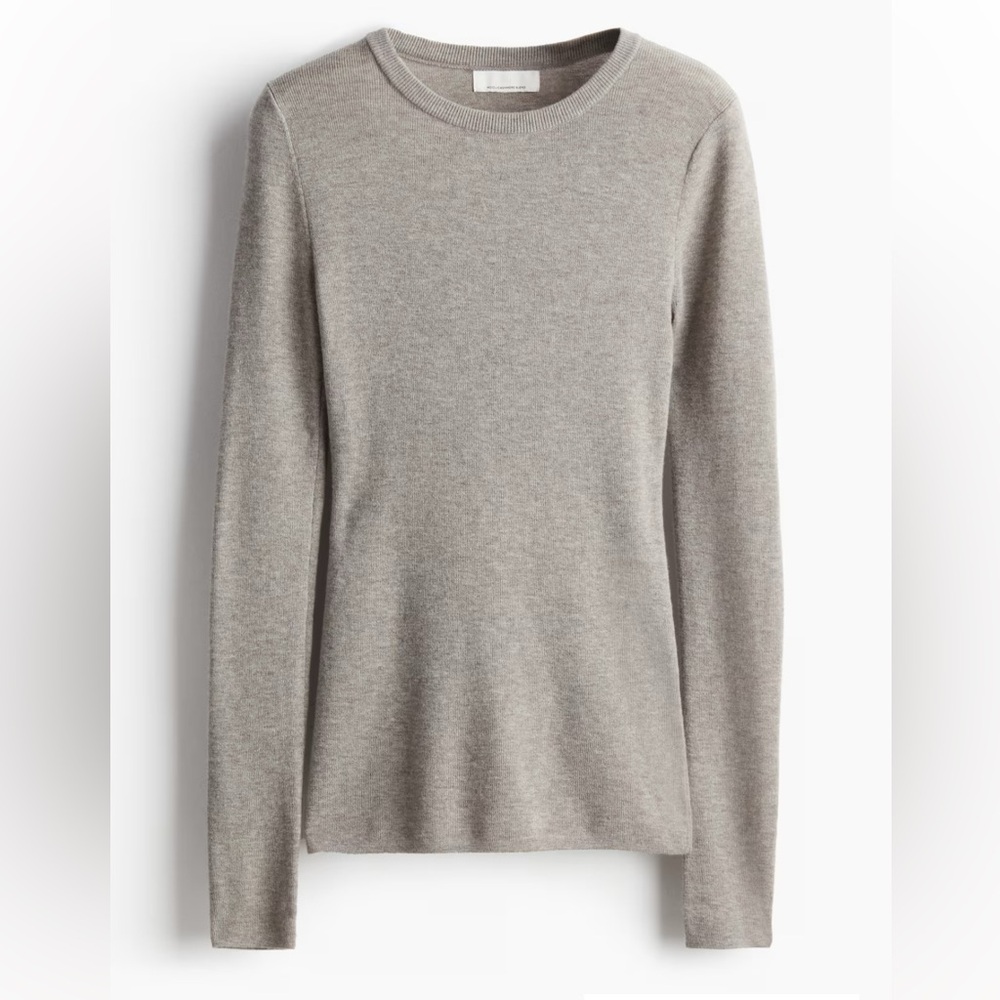 H&M Fine-Knit Cashmere-Blend Crew Neck Sweater